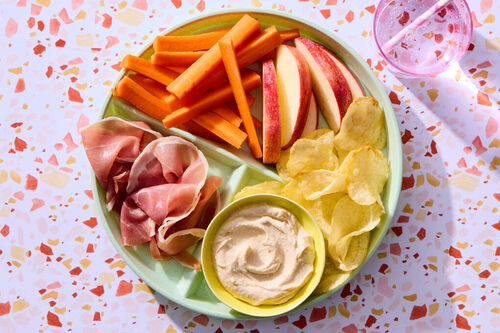 Kid-Friendly! Prosciutto-Apple Crudité Plate