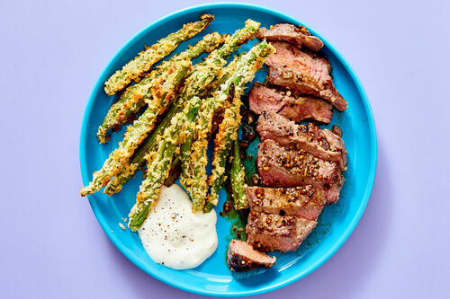 Low-Carb Green Bean "Fries" & Steak