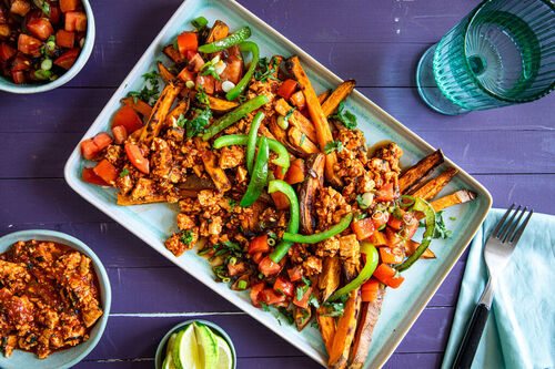 Loaded fries met tofusaus