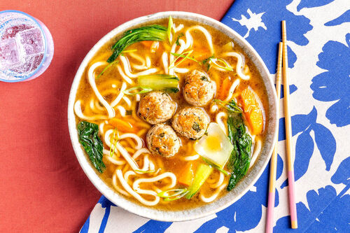 Udon-Nudelsuppe mit Bio-Rind