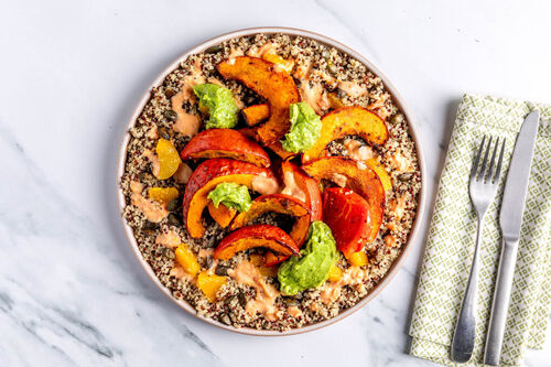 Tex-Mex-Kürbis und geröstete Tomaten