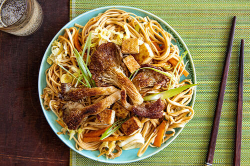 Udon mit Tofu & Austernpilzen