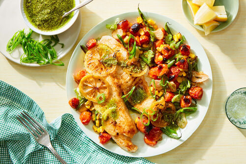 Tilapia with Roasted Succotash