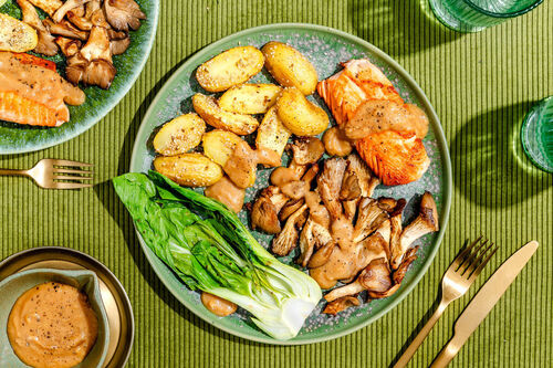 Zalmfilet met sesamaardappels