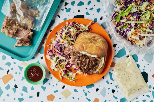 Slow-Cooked Pork Rolls and Slaw