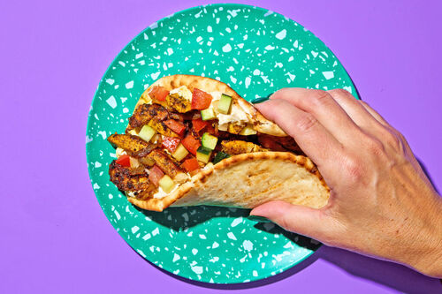 Greek-Inspired Chicken Gyro Hummus Wrap