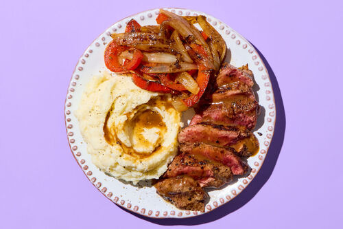 Seared Steak with Peppers & Onions