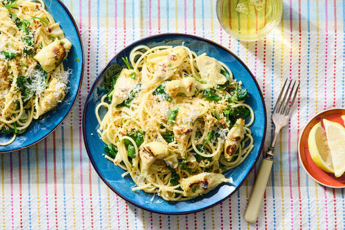 Spinach Artichoke Spaghetti