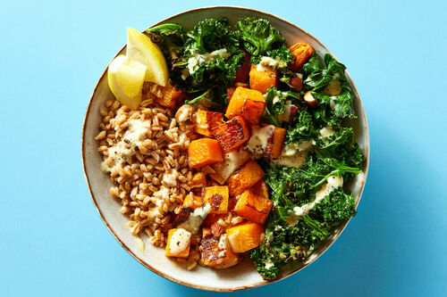 Vegan Roasted Veggie & Tahini Grain Bowl