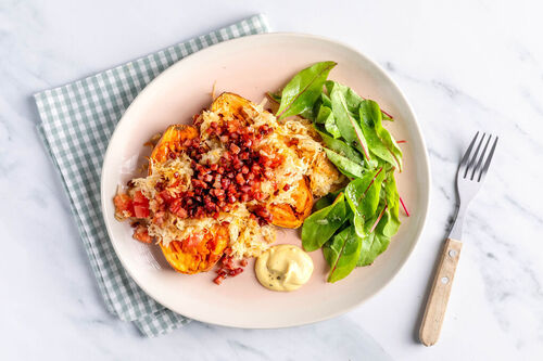 Gepofte aardappels met spek