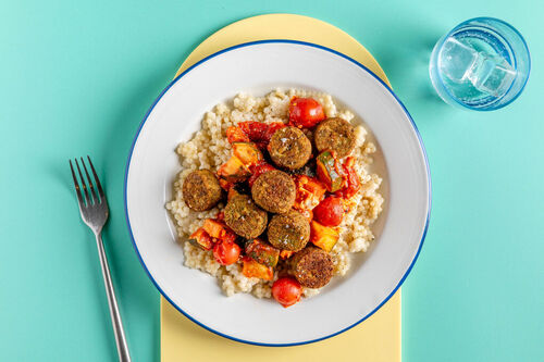 Falafel met courgette en tomaat