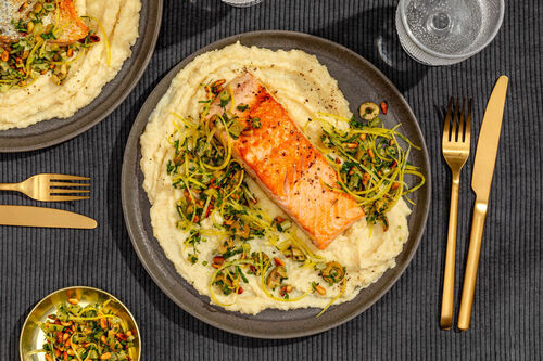 Zalmfilet met romige knolselderijpuree