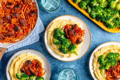 Groentepannetje met vegan chorizo