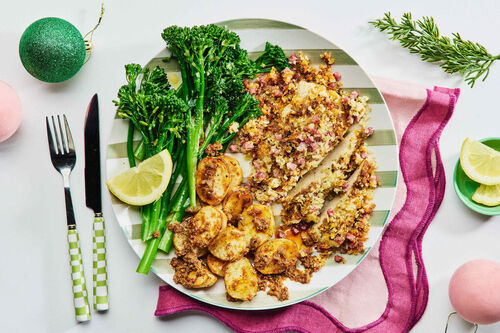Bacon Stuffing-Crusted Chicken