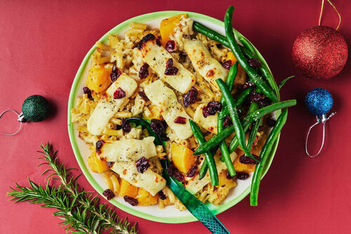 Deck-the-Halls Haloumi Pasta Bake