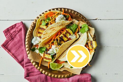 BBQ Indian Chicken and Haloumi Tacos