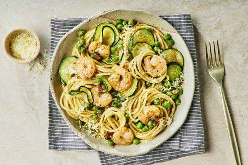 Garlic Prawn and Pesto Spaghetti