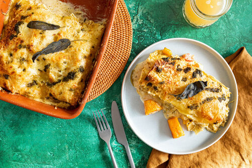 Kürbislasagne mit aromatischer Salbeisauce