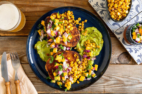 Süßkartoffeln mexikanische Art mit Kaki-Salsa