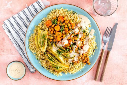 Würziges Röstgemüse auf Kräuterbulgur