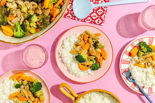 Teriyaki-kip op zachte rijst