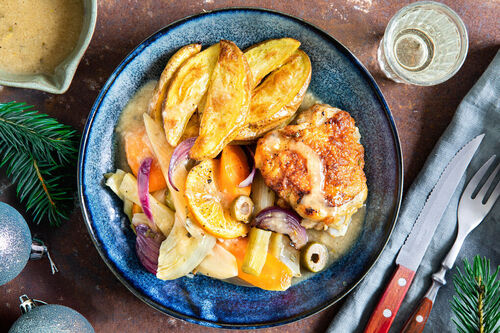 Hähnchen an Fenchelgemüse