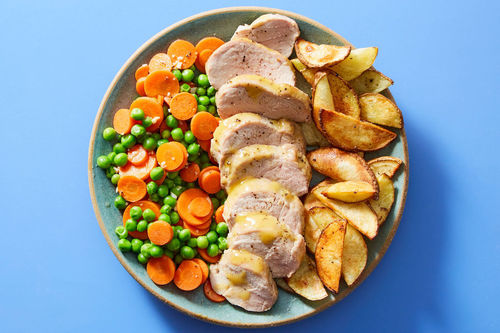 Honey-Mustard Pork Chop & Roasted Potatoes