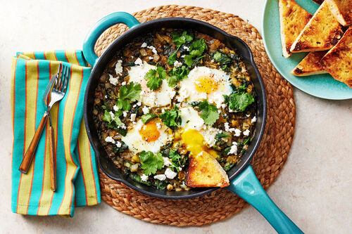 Shakshuka Verde with Tomatillos & Poblanos