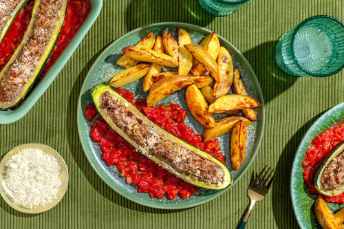 Gefüllte Zucchini mit Bio-Rinderhack