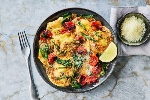 Lobster Ravioli in Tomato-Butter Sauce