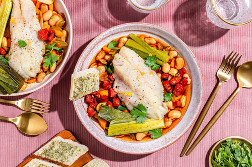 Heekfilet op bonenstoof