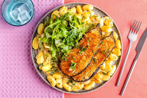 Gegrilde aubergines met pankokorstje