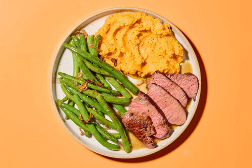 Pan-Roasted Steak & Mashed Sweet Potatoes