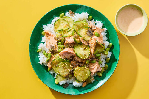 Ponzu Salmon Bowl with Edamame