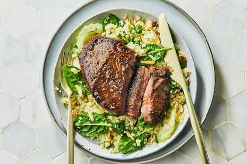 15-Min Carb-Conscious Moroccan Beef Steaks