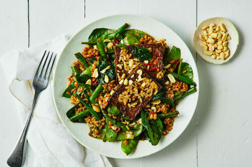 Spicy Tofu-Greens Stir-Fry