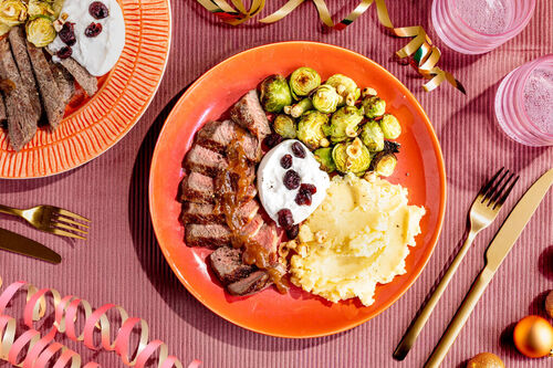 Rinderhüftsteak mit cremiger Burrata