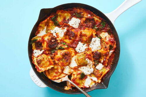 Mushroom Ravioli Florentine