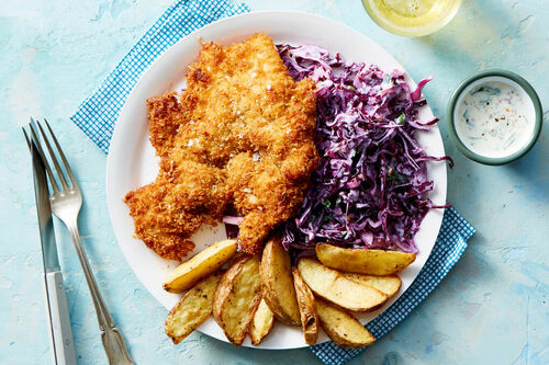 Chicken Schnitzel & Roasted Potatoes