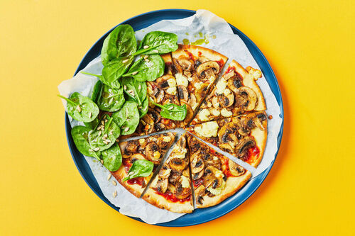Barbecue Mushroom Pita Pizzas