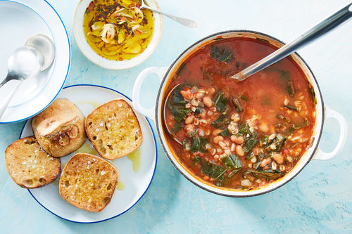 Pork Sausage Minestrone with Farro