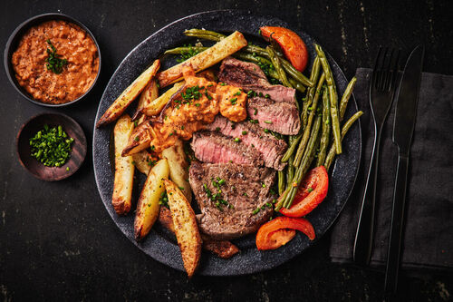 Date Night Steak Diane and Hand-Cut Chips