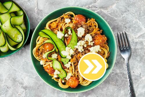 Beef, Tomato and Feta Gluten-Free Pasta