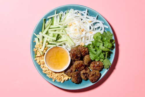 Lemongrass Turkey Meatballs & Rice Noodles