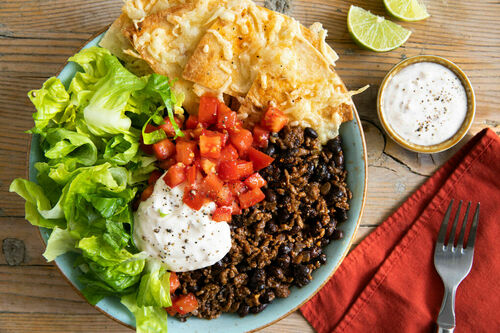 Burritobowl met bio-rundergehakt en bonen