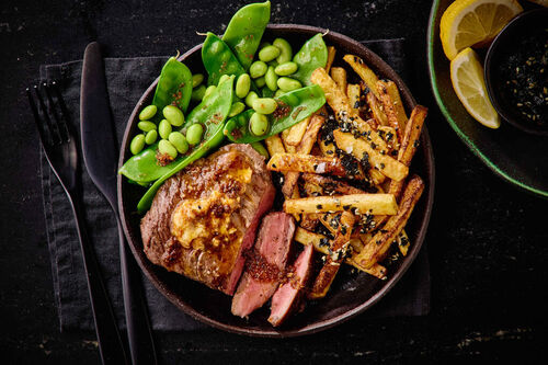 Seared Rump Steaks and Togarashi Butter