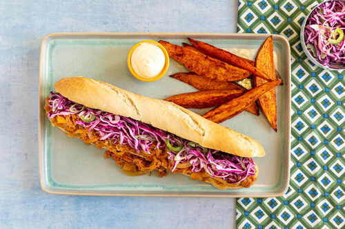 Pulled Chicken Sandwich mit Apfelsauce