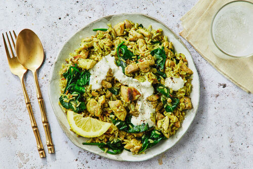 Spicy Green Chilli Chicken Thigh Rice