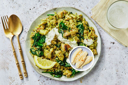 Spicy Green Chilli Fish Rice