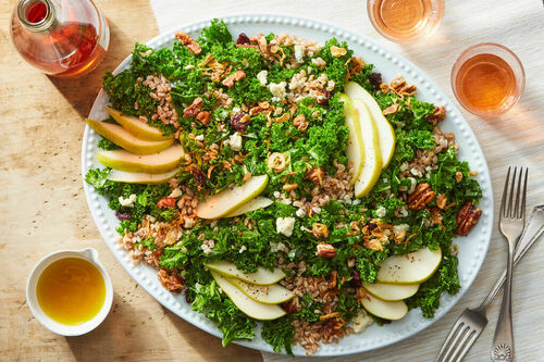 Kale & Pear Salad with Farro